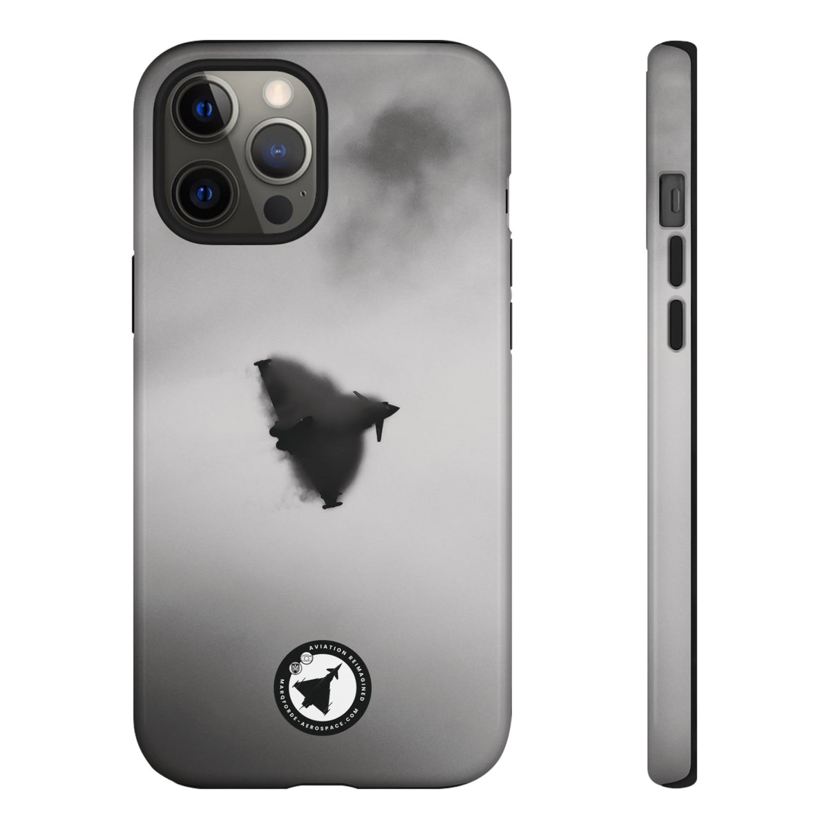RAF Typhoon almost hidden in a cloud of vapour aviation photo iPhone tough phone case – view 15