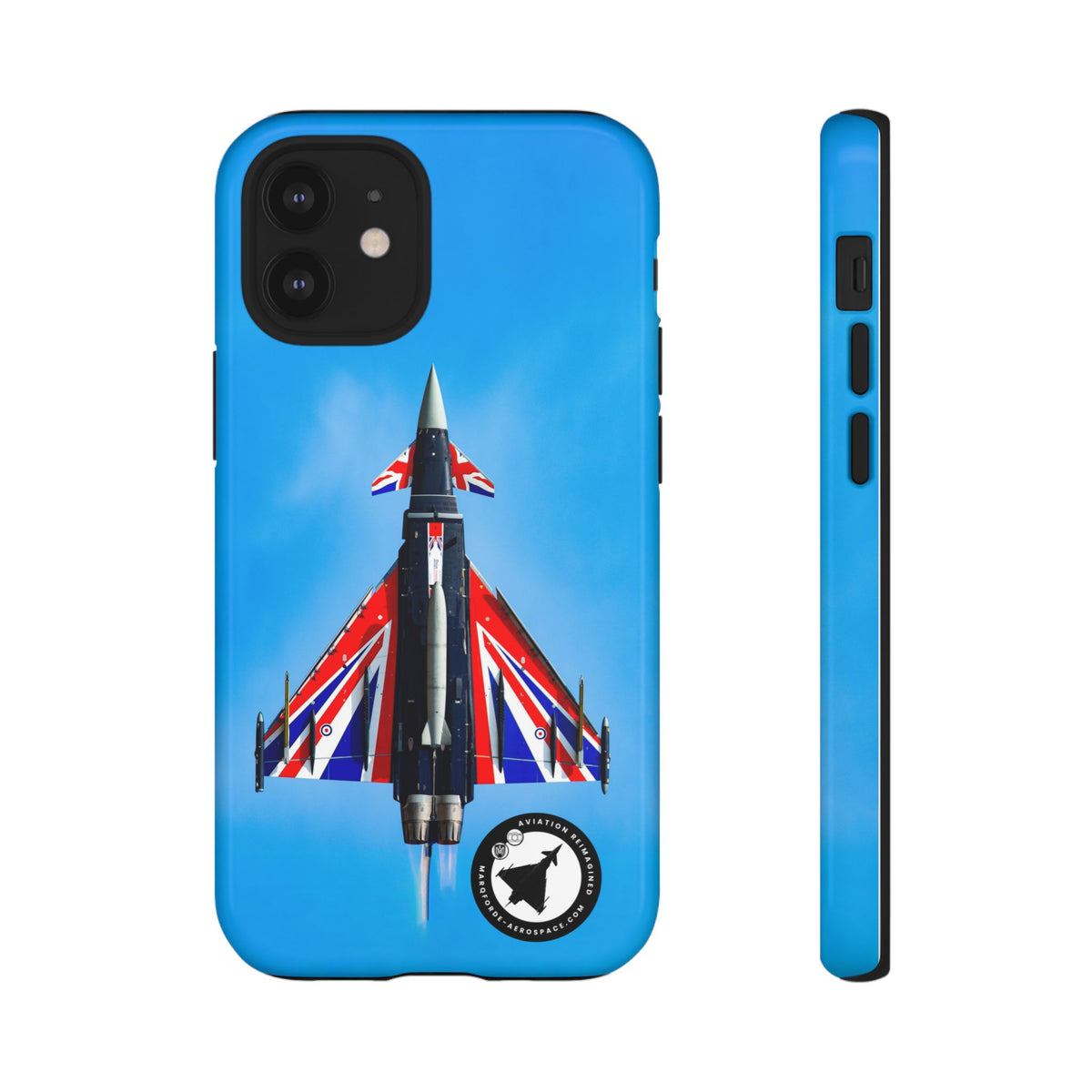 Union Flag Typhoon Blackjack climbing, seen from below aviation photo iPhone tough phone case – view 5