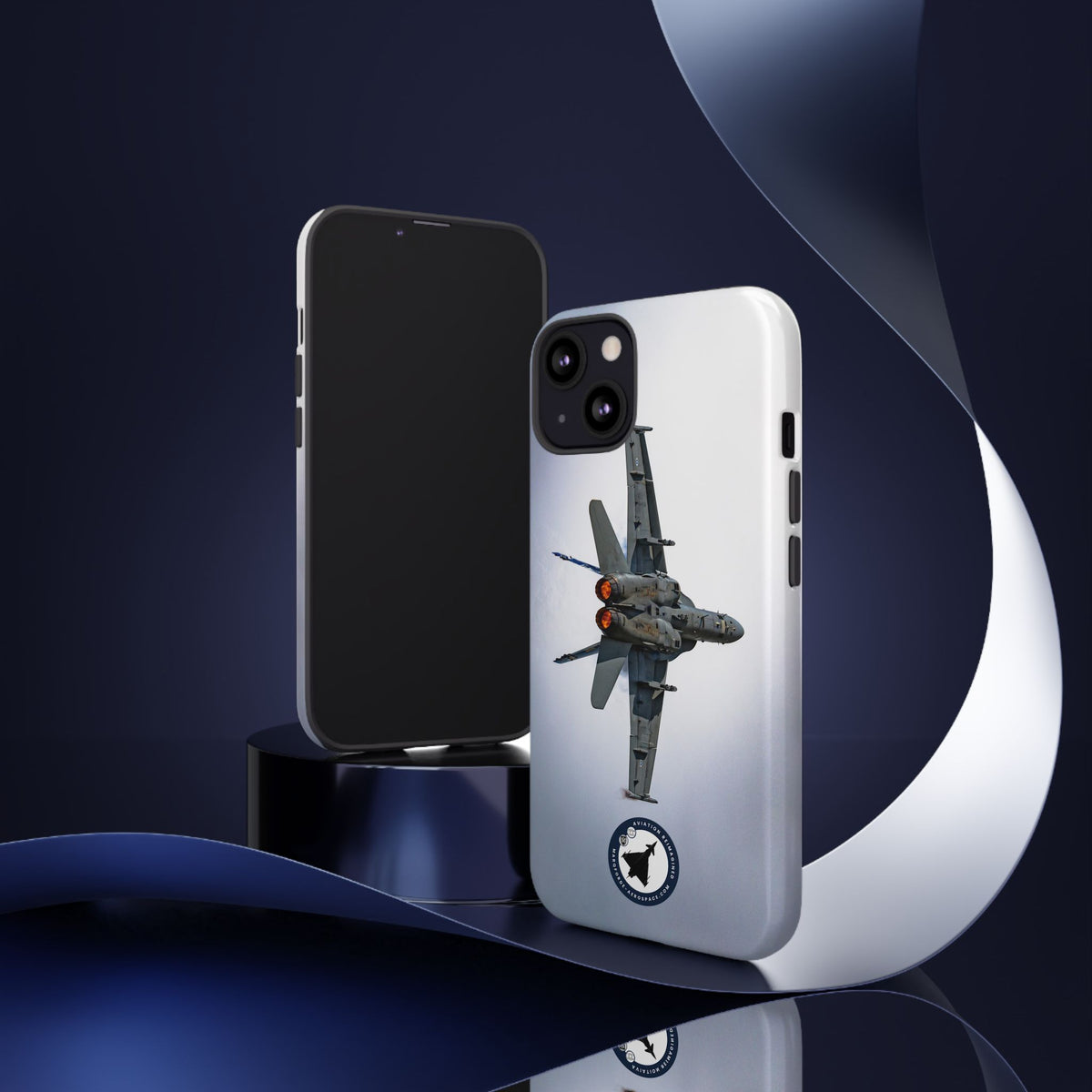 Finnish F/A-18 Hornet turning with afterburners lit aviation photo iPhone tough phone case – view 33
