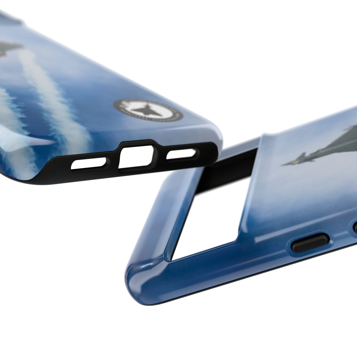 Italian Eurofighter climbing with twin white trails aviation photo Google Pixel tough phone case – view 13