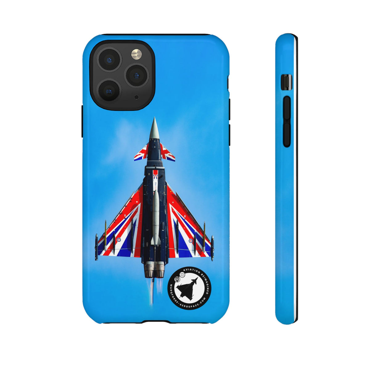 Union Flag Typhoon Blackjack climbing, seen from below aviation photo iPhone tough phone case – view 3