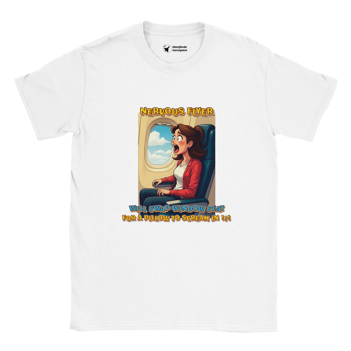Casual Aviation-Themed T-Shirt – Nervous Flyer Edition