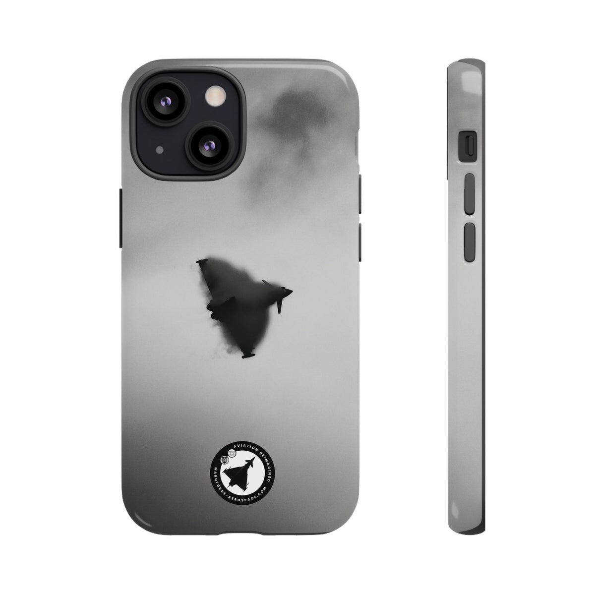 RAF Typhoon almost hidden in a cloud of vapour aviation photo iPhone tough phone case – view 2