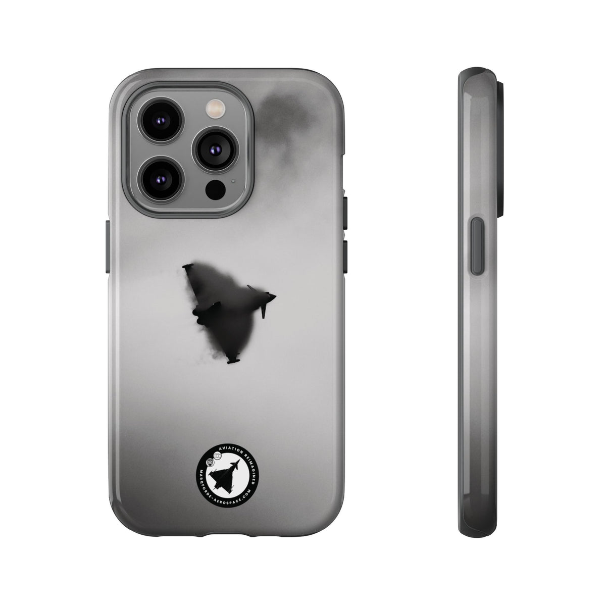 RAF Typhoon almost hidden in a cloud of vapour aviation photo iPhone tough phone case – view 20