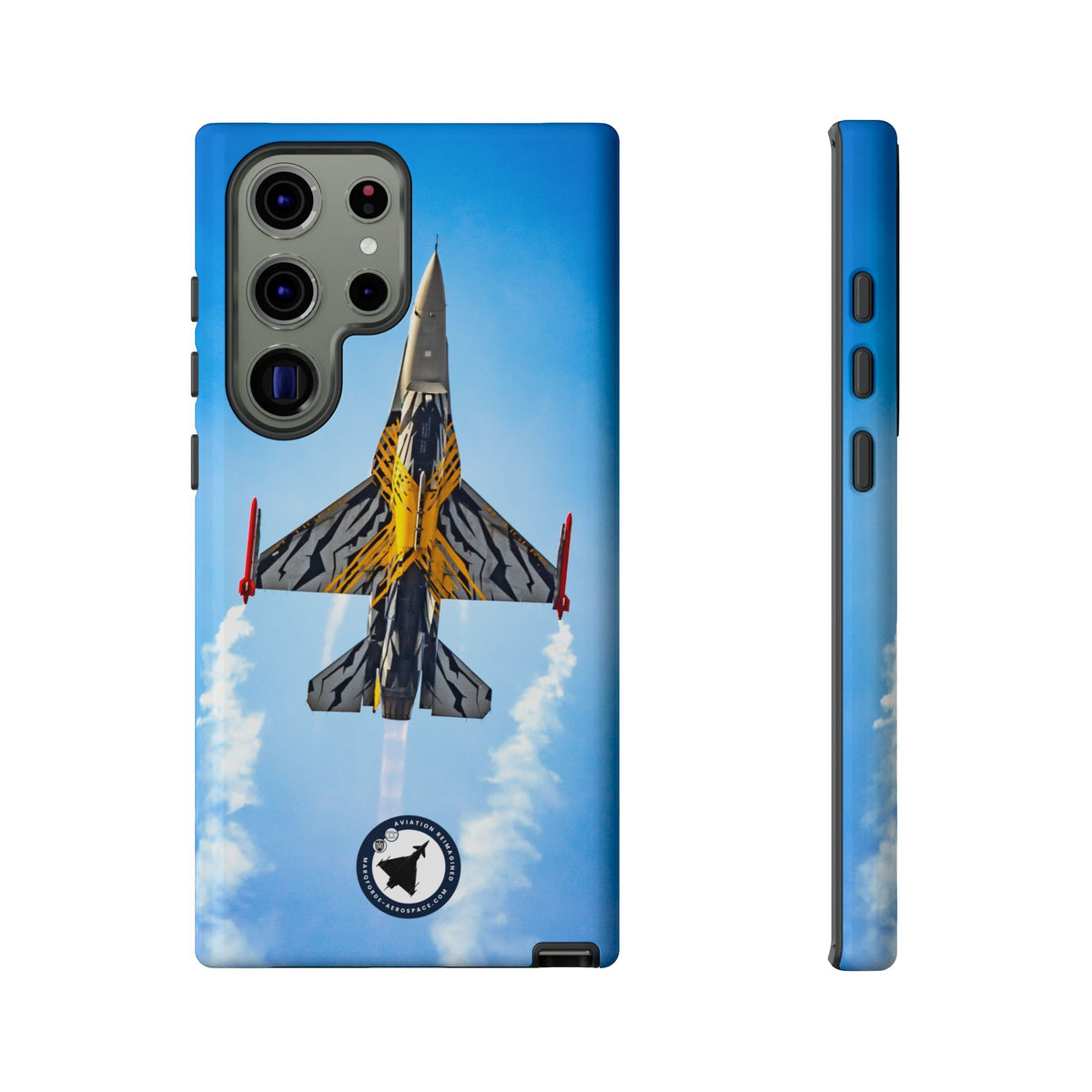 Belgian tiger-striped F-16 climbing vertically aviation photo Samsung Galaxy tough phone case – view 15