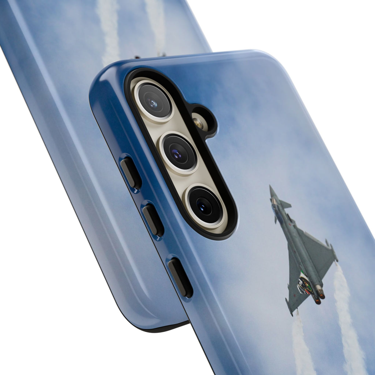 Italian Eurofighter climbing with twin white trails aviation photo Samsung Galaxy tough phone case – view 44