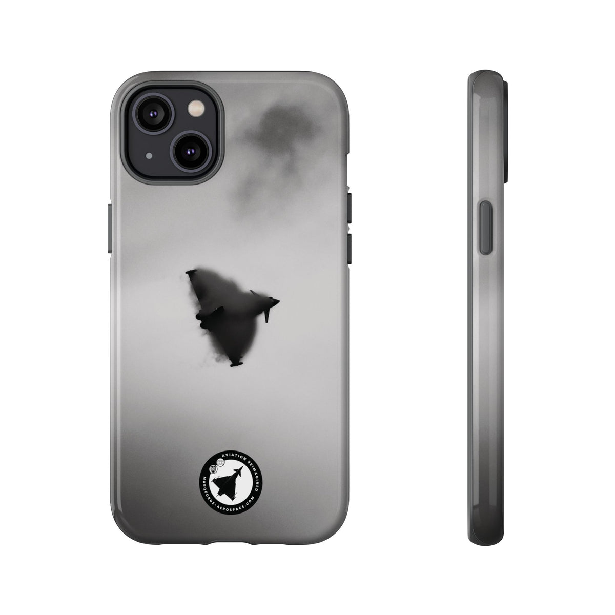 RAF Typhoon almost hidden in a cloud of vapour aviation photo iPhone tough phone case – view 21