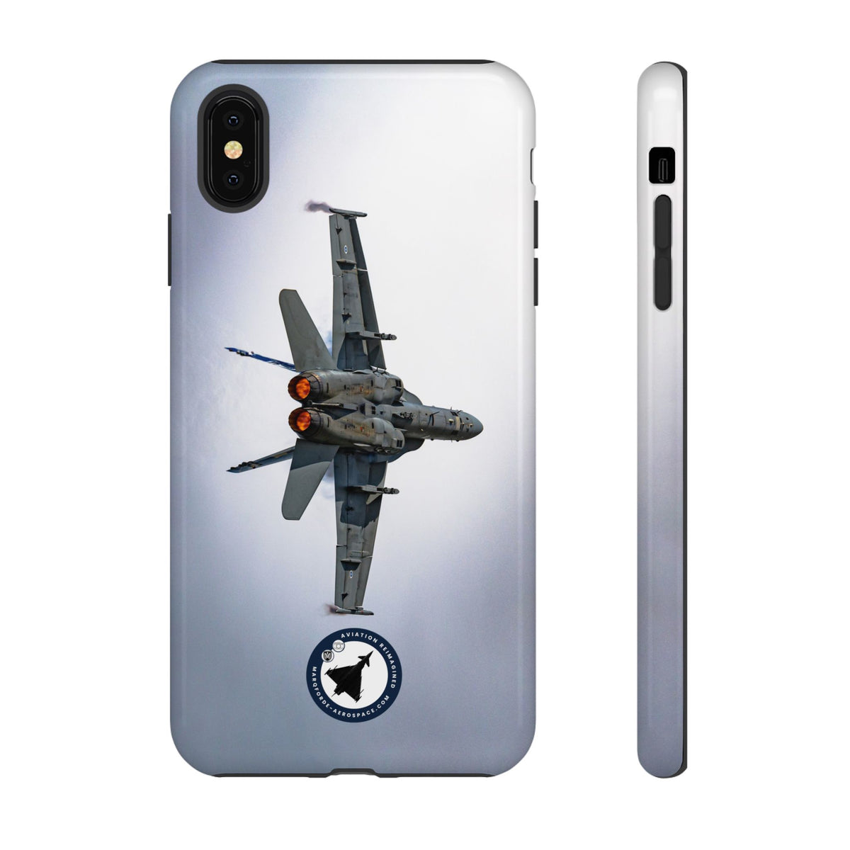 Finnish F/A-18 Hornet turning with afterburners lit aviation photo iPhone tough phone case – view 7