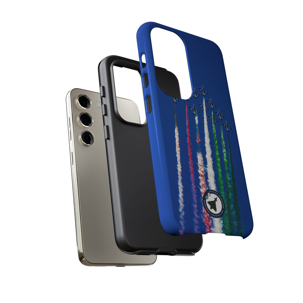 Frecce Tricolori formation trailing tricolour smoke aviation photo Samsung Galaxy tough phone case – view 39