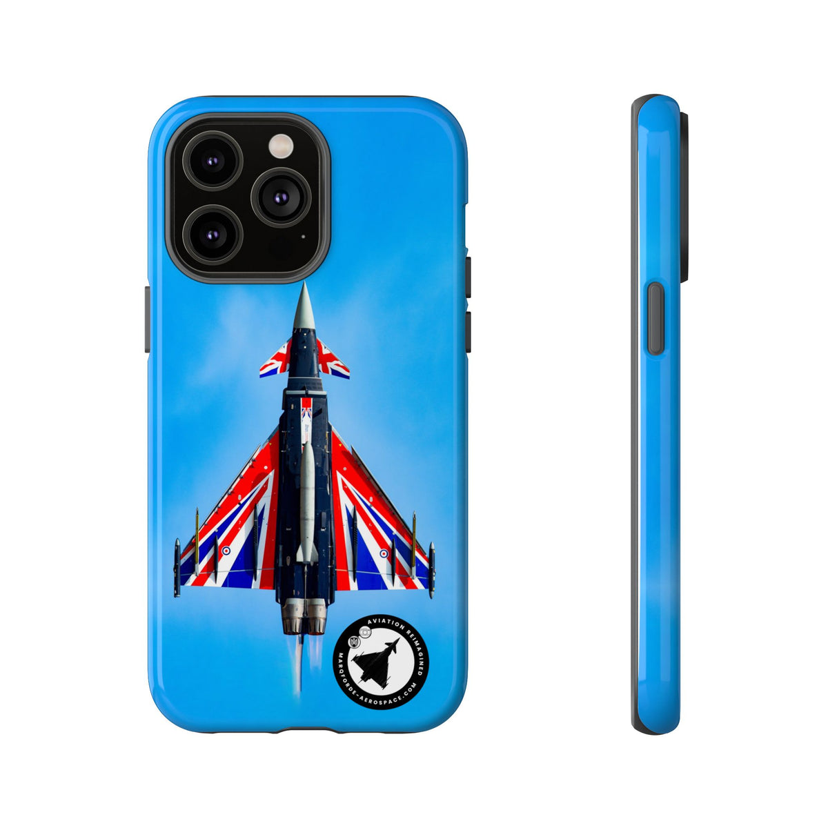 Union Flag Typhoon Blackjack climbing, seen from below aviation photo iPhone tough phone case – view 14