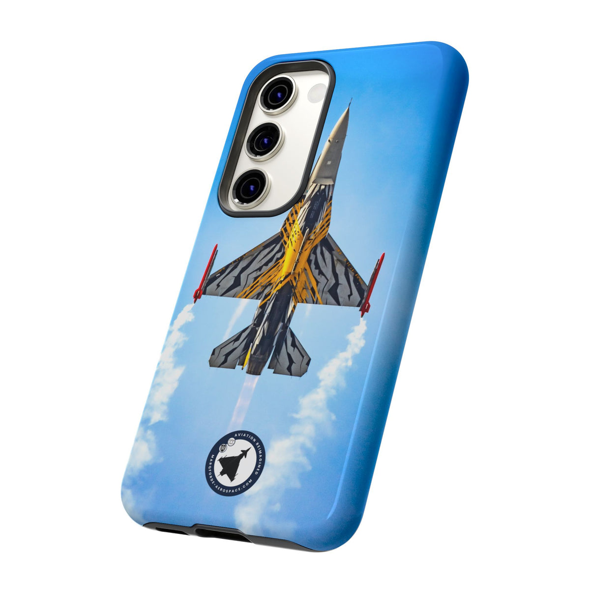 Belgian tiger-striped F-16 climbing vertically aviation photo Samsung Galaxy tough phone case – view 32