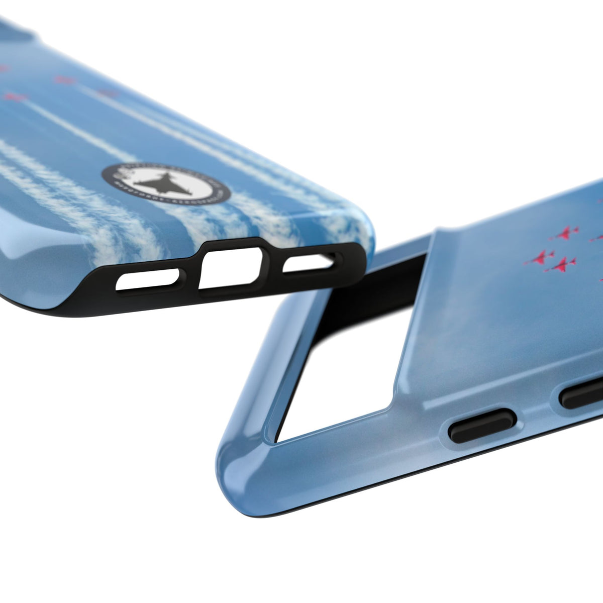 Nine Red Arrows Hawks climbing with white smoke aviation photo Google Pixel tough phone case – view 16