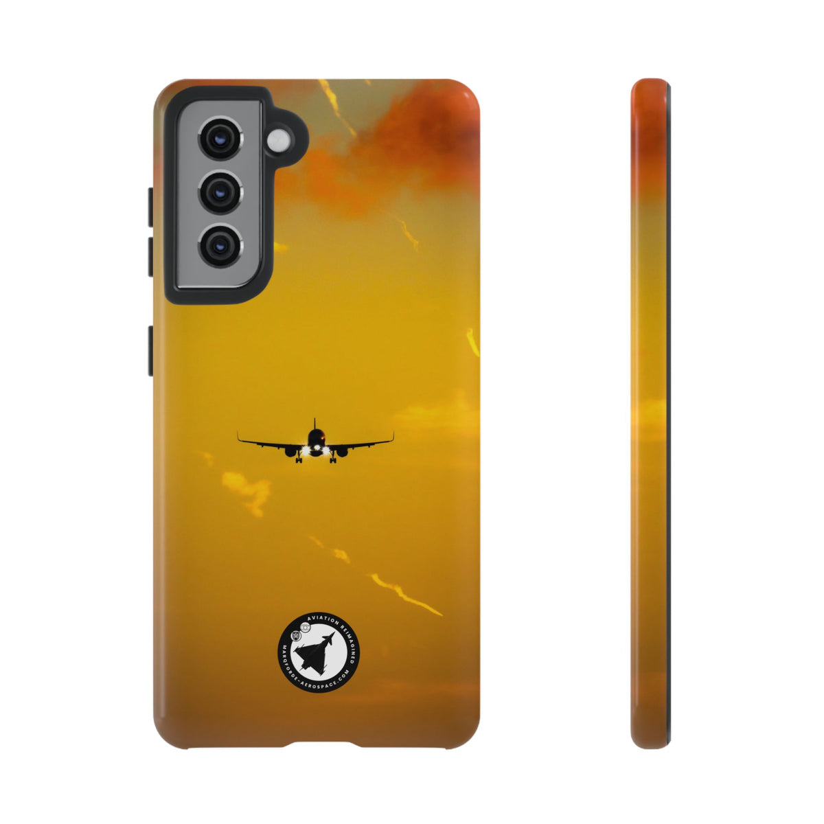 Aer Lingus A321neo on final approach, gold sky aviation photo Samsung Galaxy tough phone case – view 9