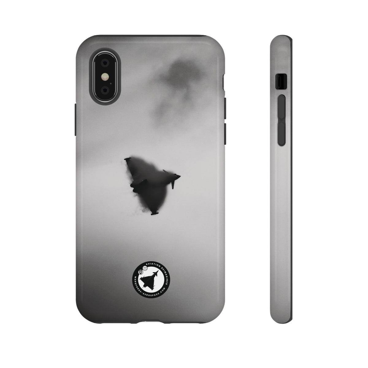 RAF Typhoon almost hidden in a cloud of vapour aviation photo iPhone tough phone case – view 7