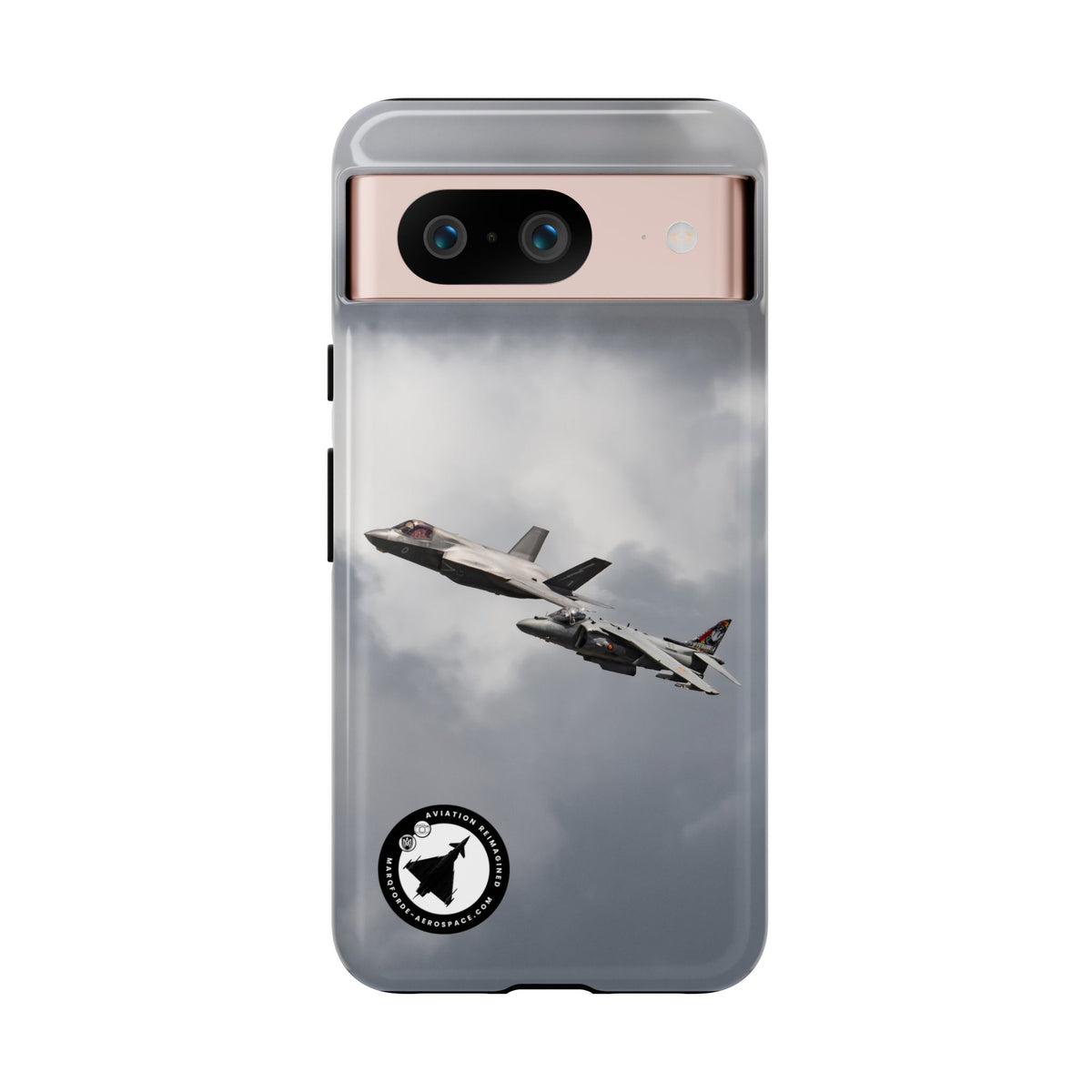 RAF F-35B and Spanish Navy Harrier in formation aviation photo Google Pixel tough phone case – view 4