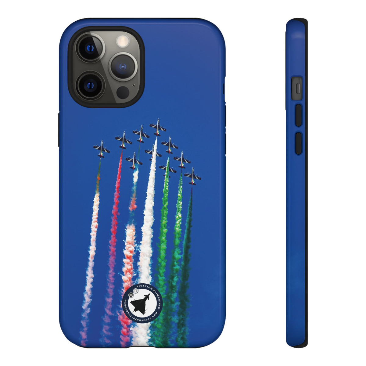 Frecce Tricolori formation trailing tricolour smoke aviation photo iPhone tough phone case – view 16
