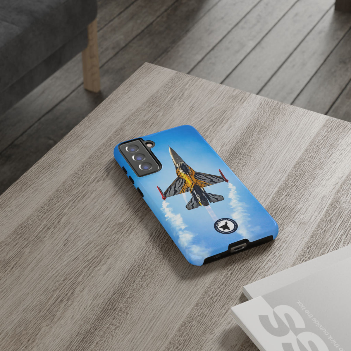 Belgian tiger-striped F-16 climbing vertically aviation photo Samsung Galaxy tough phone case – view 28