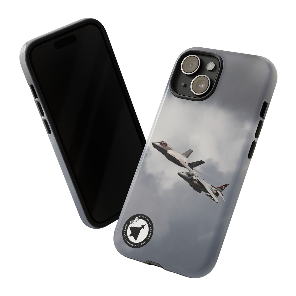 RAF F-35B and Spanish Navy Harrier in formation aviation photo iPhone tough phone case – view 28