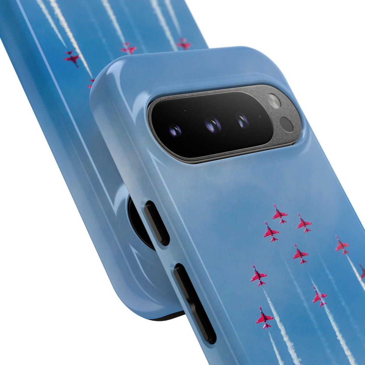 Nine Red Arrows Hawks climbing with white smoke aviation photo Google Pixel tough phone case – view 18