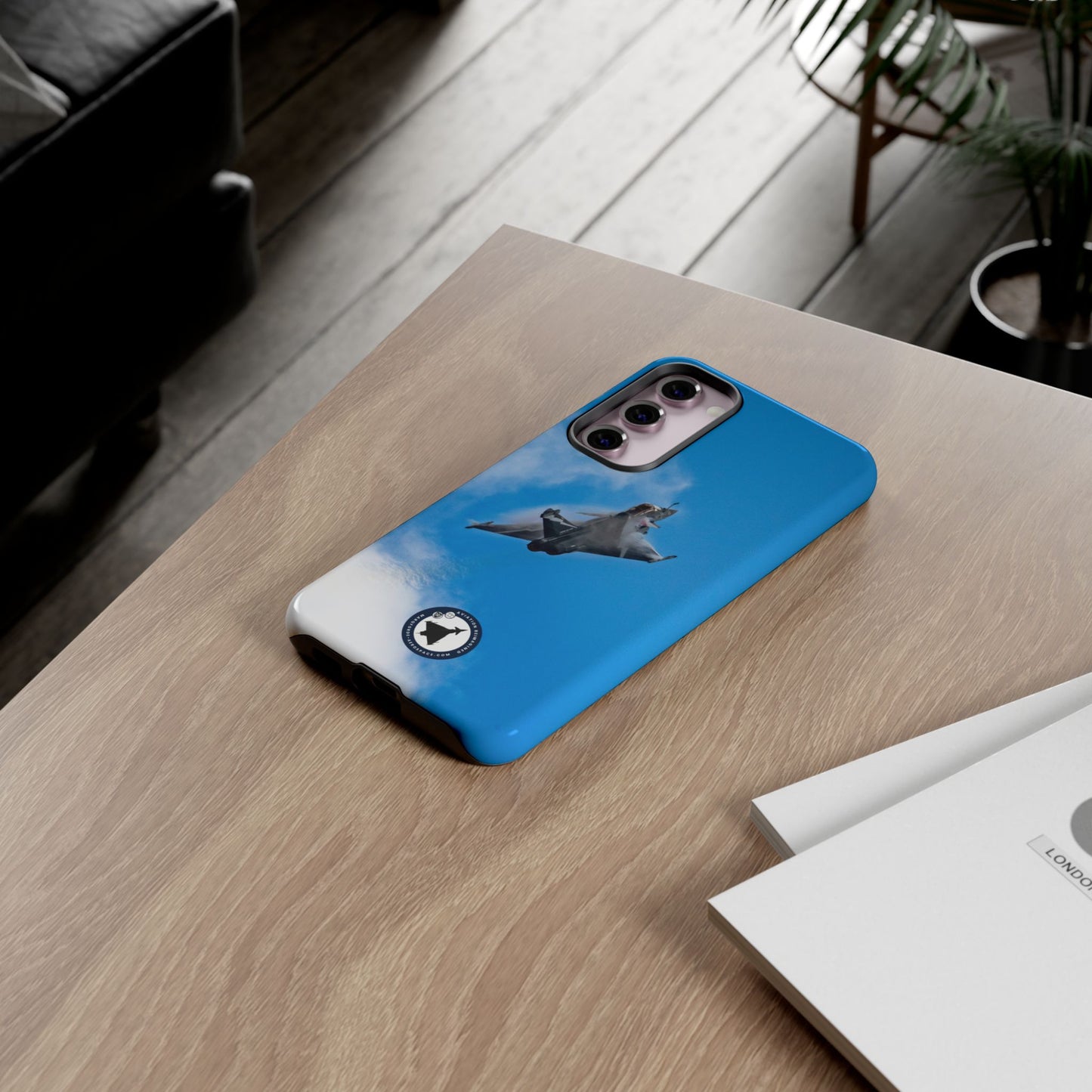 Aviation Samsung Case Featuring Dassault Rafale Jet in Motion