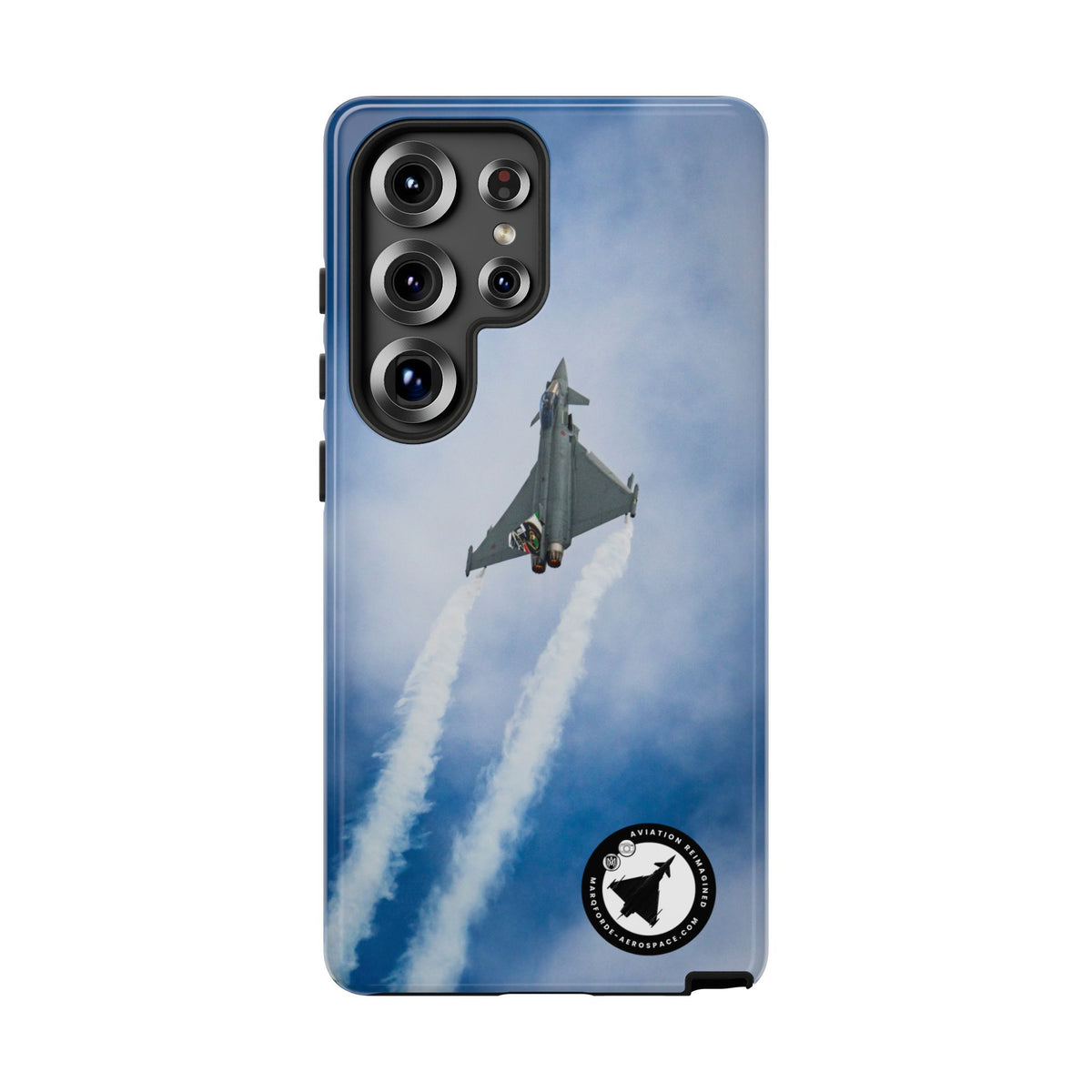 Italian Eurofighter climbing with twin white trails aviation photo Samsung Galaxy tough phone case – view 20