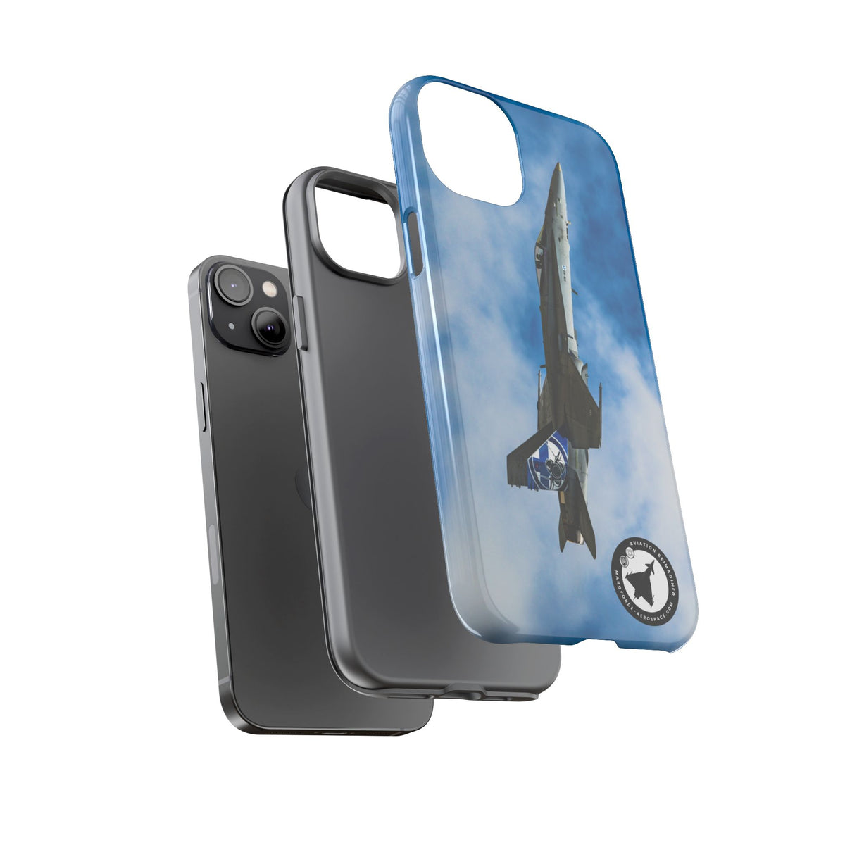Finnish Hornet climbing with blue and white tail art aviation photo iPhone tough phone case – view 21