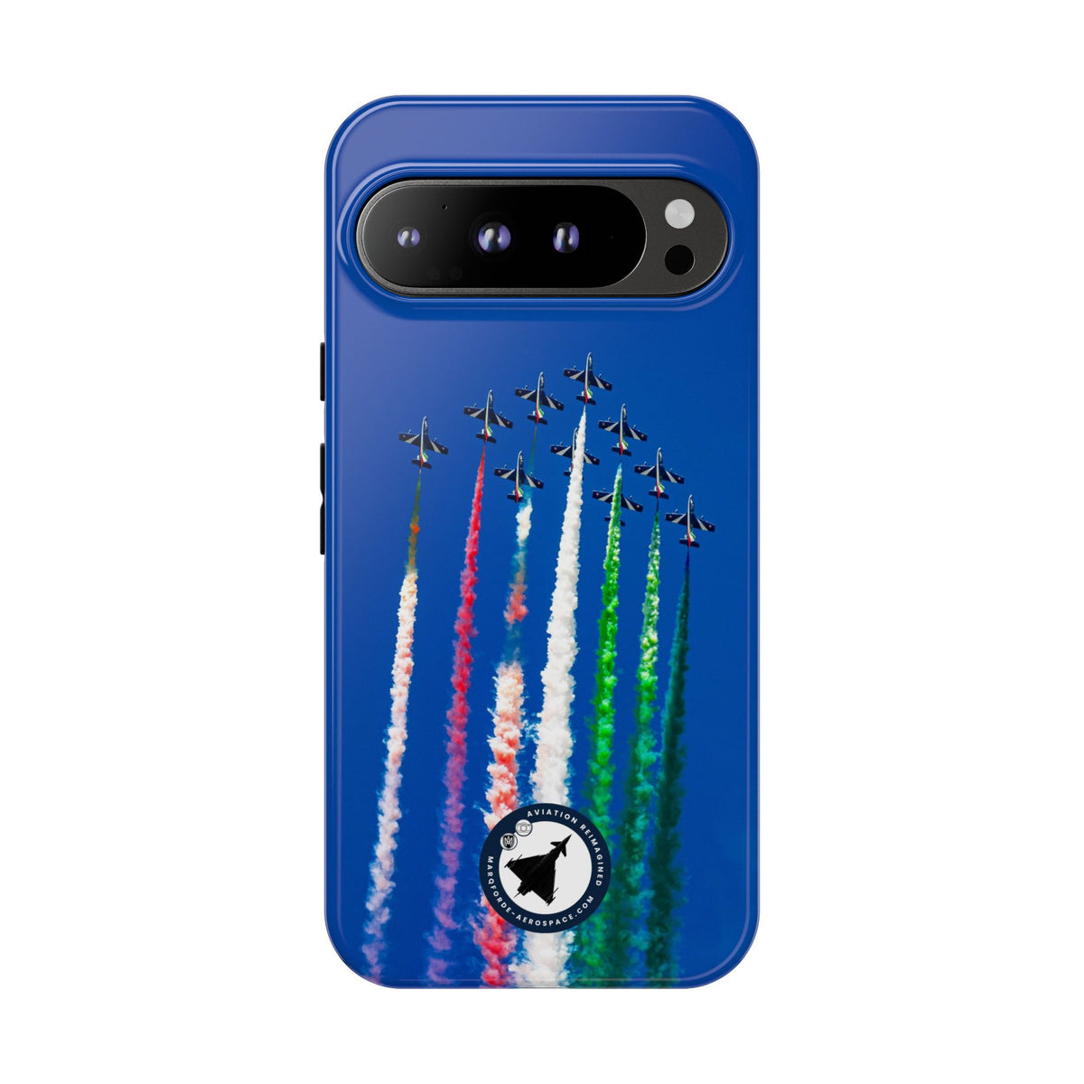 Frecce Tricolori formation trailing tricolour smoke aviation photo Google Pixel tough phone case