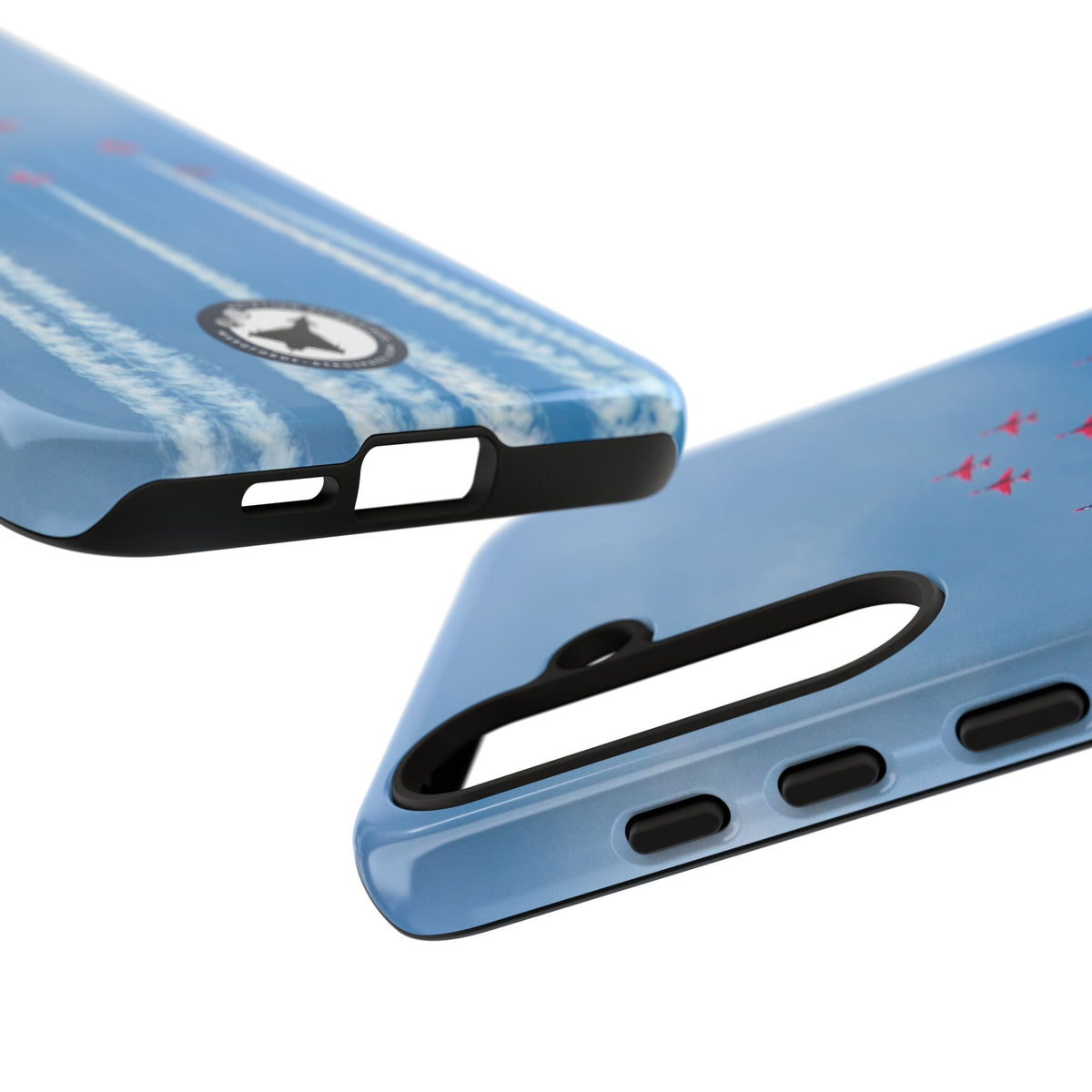 Nine Red Arrows Hawks climbing with white smoke aviation photo Samsung Galaxy tough phone case – view 45