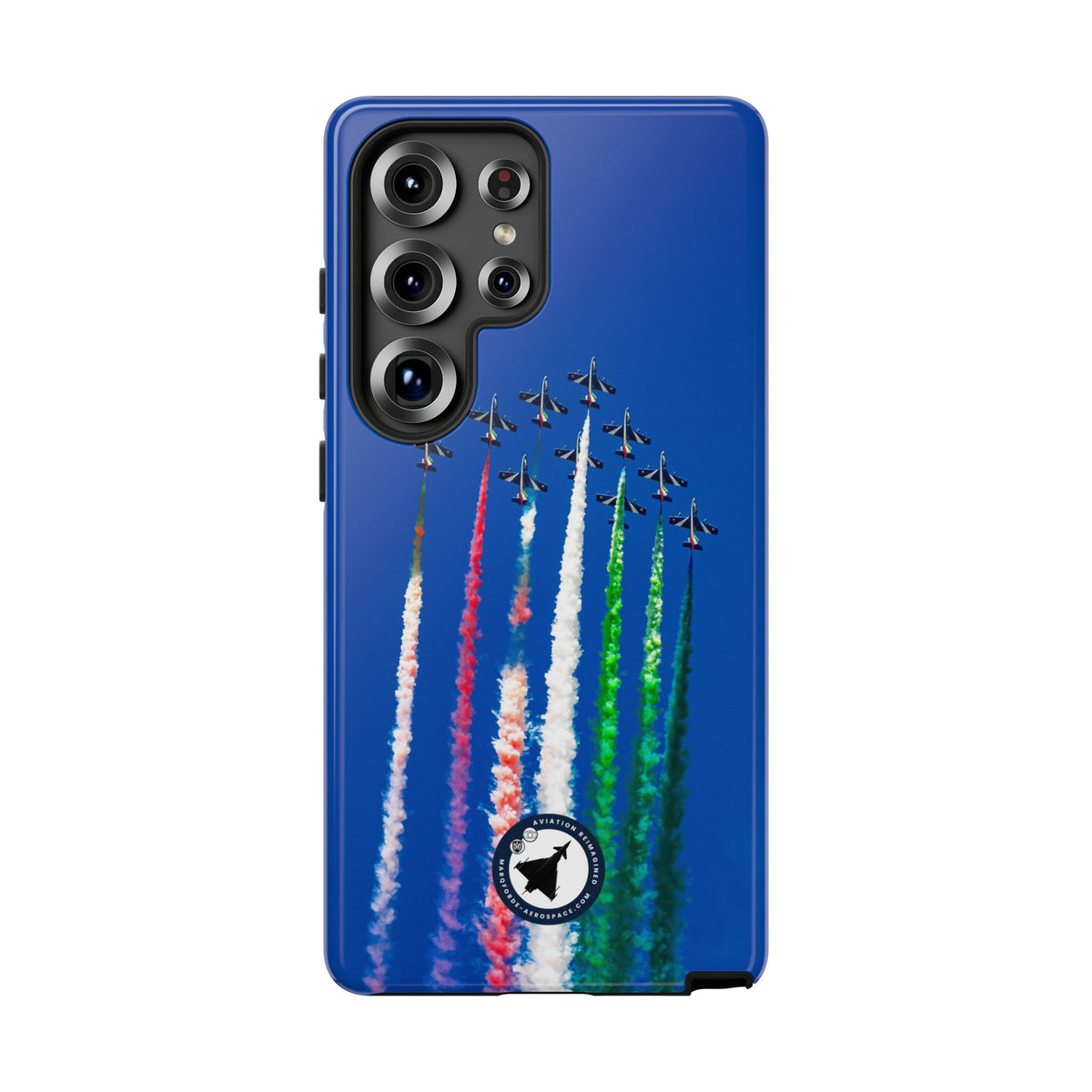Frecce Tricolori formation trailing tricolour smoke aviation photo Samsung Galaxy tough phone case