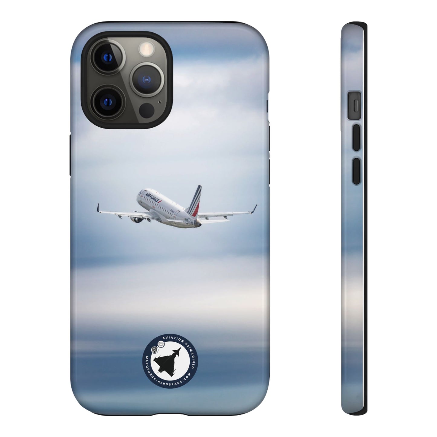 Rugged iPhone Case Featuring Air France Embraer 190 Jet in Action