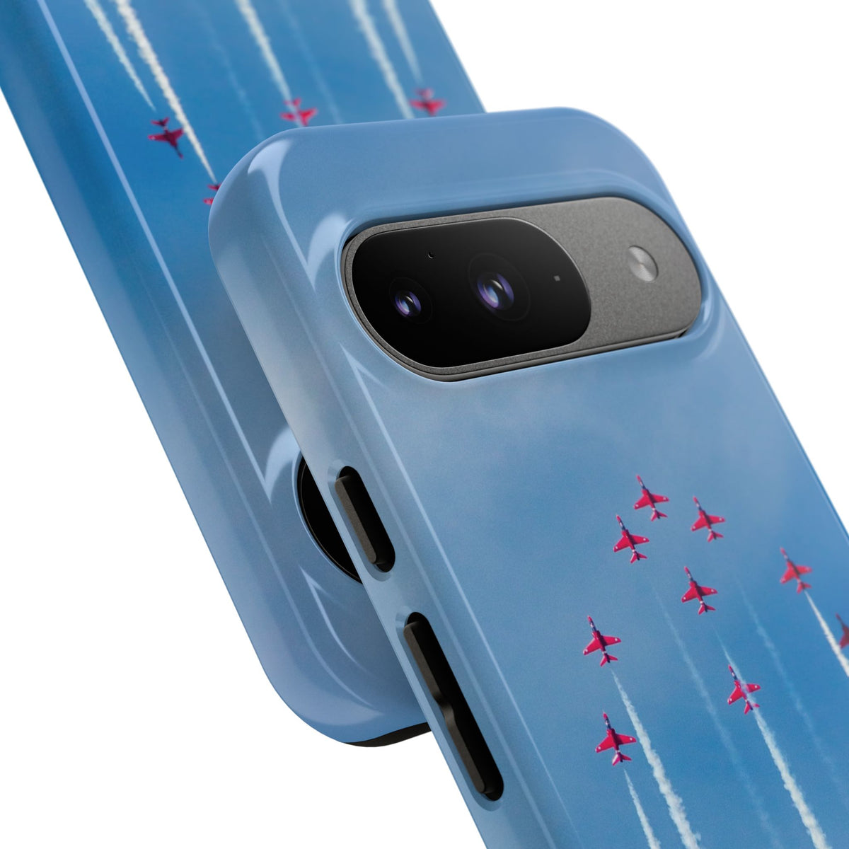 Nine Red Arrows Hawks climbing with white smoke aviation photo Google Pixel tough phone case – view 7