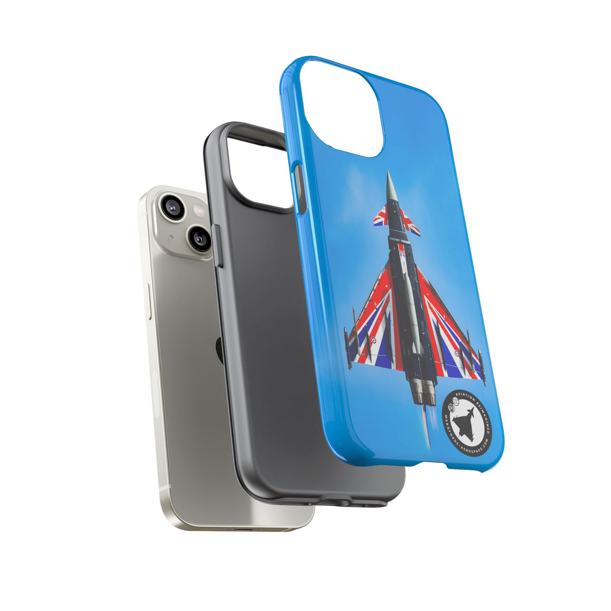 Union Flag Typhoon Blackjack climbing, seen from below aviation photo iPhone tough phone case – view 23