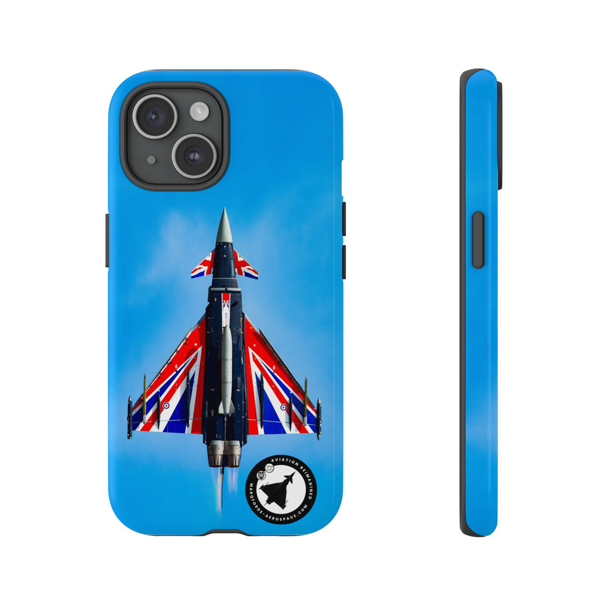 Union Flag Typhoon Blackjack climbing, seen from below aviation photo iPhone tough phone case – view 15