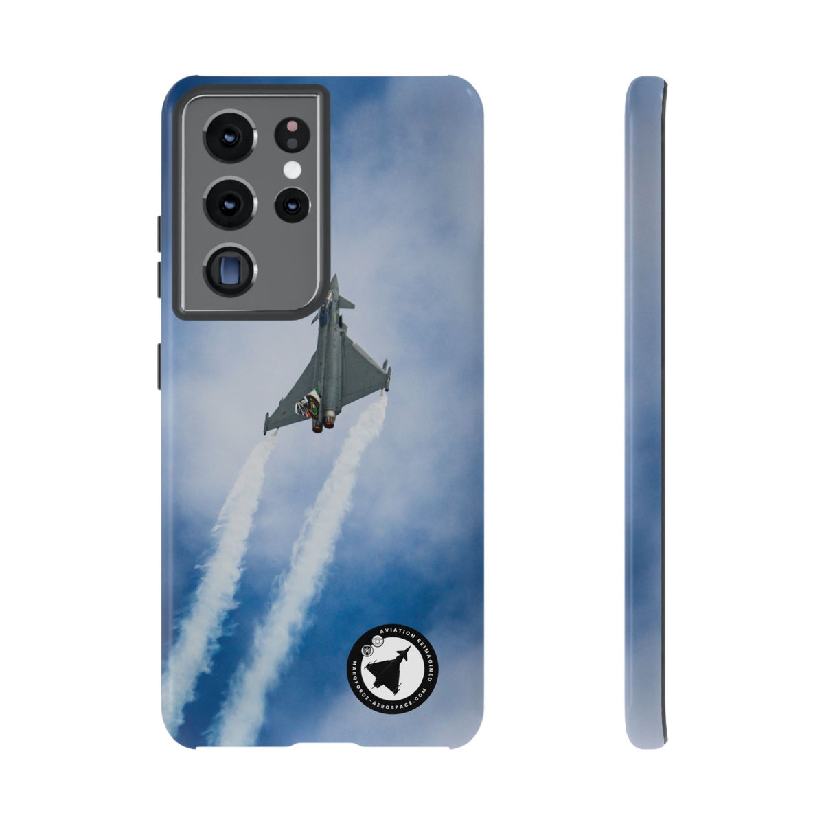 Italian Eurofighter climbing with twin white trails aviation photo Samsung Galaxy tough phone case – view 7