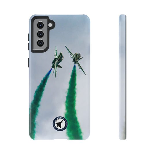 Close-Up of Royal Saudi Hawks Samsung Case – High-Quality Aerobatic Print