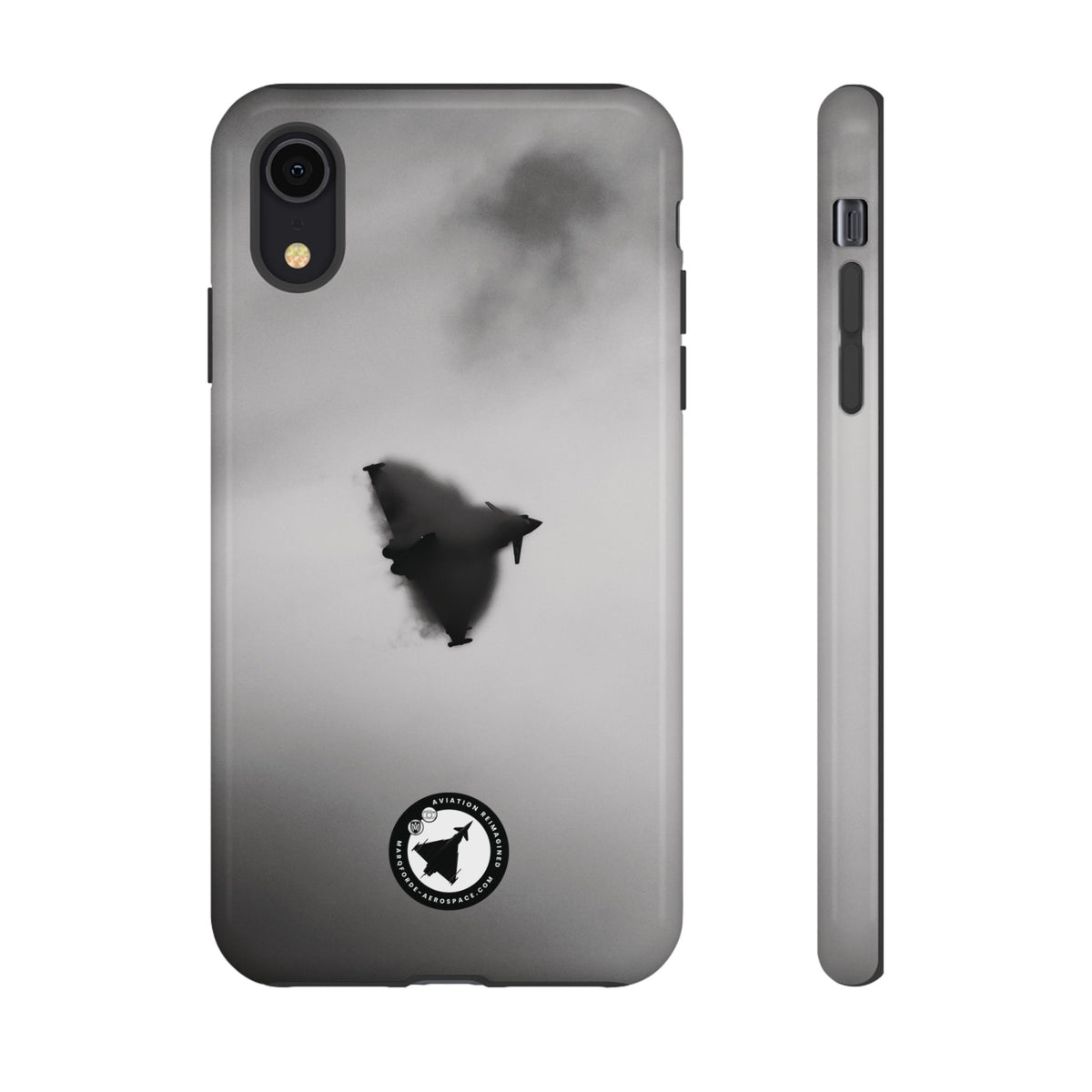 RAF Typhoon almost hidden in a cloud of vapour aviation photo iPhone tough phone case – view 6