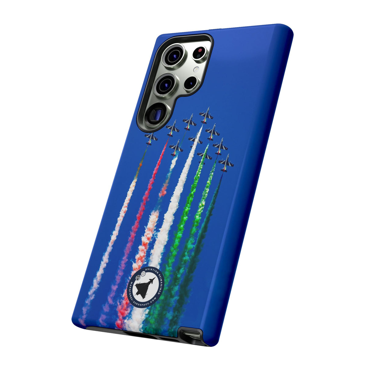 Frecce Tricolori formation trailing tricolour smoke aviation photo Samsung Galaxy tough phone case – view 44