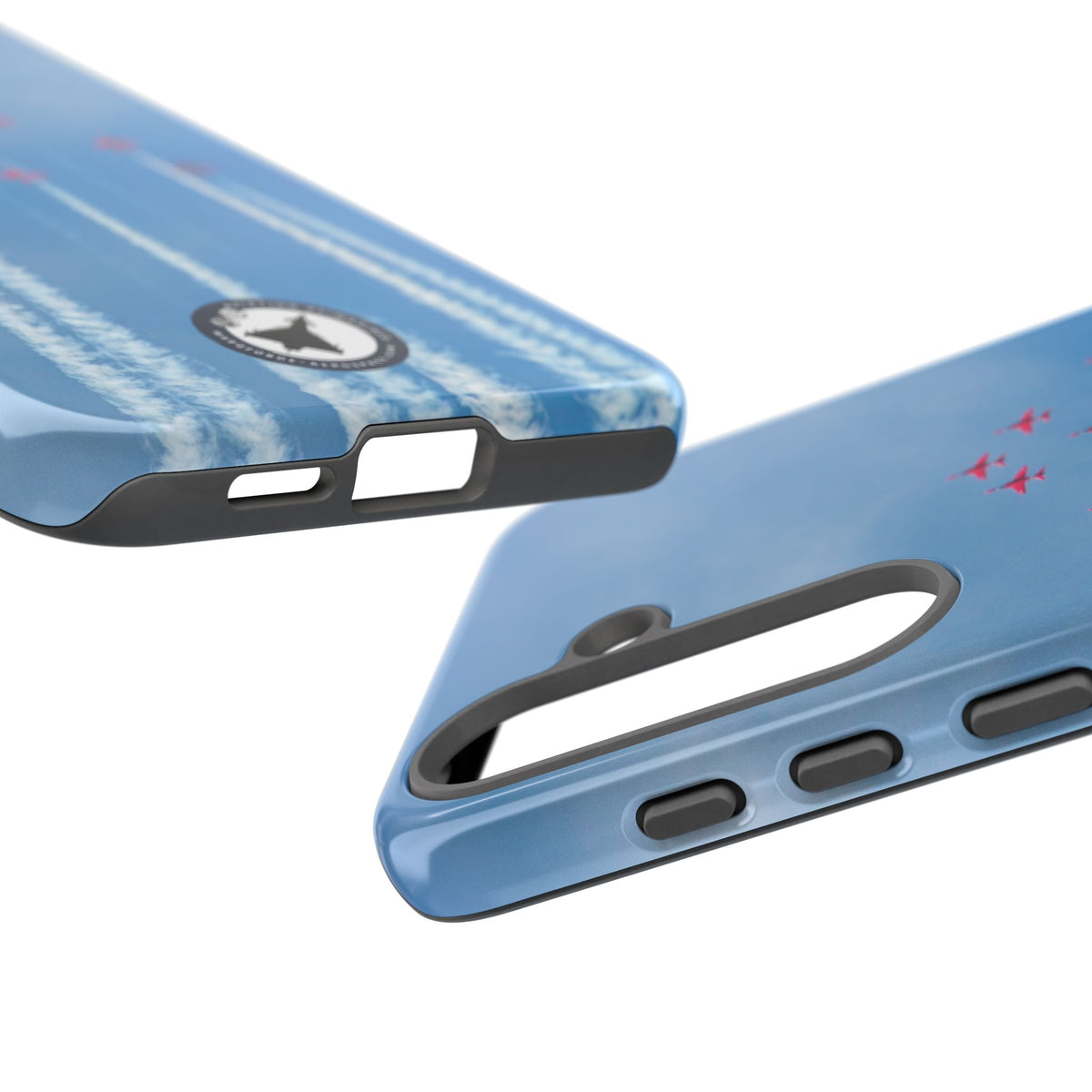 Nine Red Arrows Hawks climbing with white smoke aviation photo Samsung Galaxy tough phone case – view 54