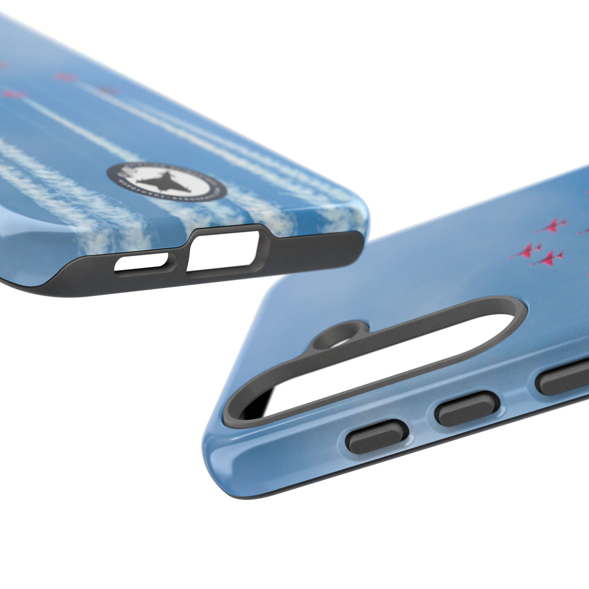 Nine Red Arrows Hawks climbing with white smoke aviation photo Samsung Galaxy tough phone case – view 51