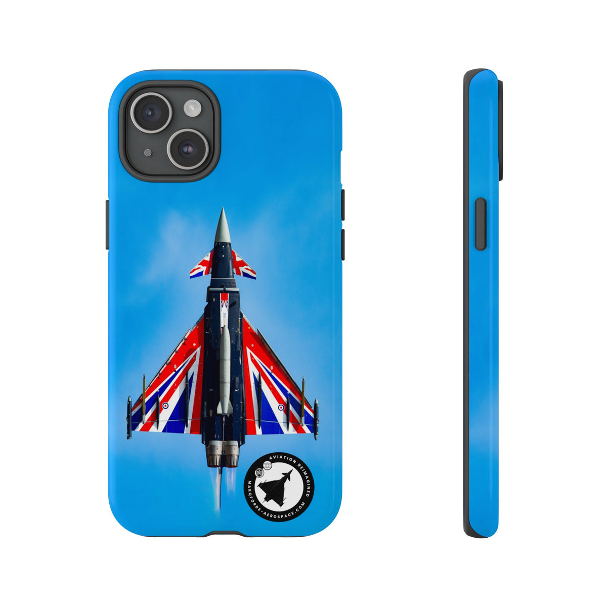 Union Flag Typhoon Blackjack climbing, seen from below aviation photo iPhone tough phone case – view 16