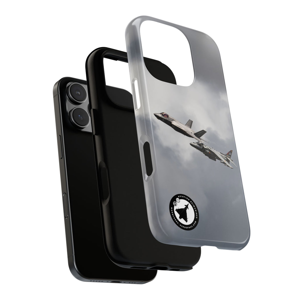 RAF F-35B and Spanish Navy Harrier in formation aviation photo iPhone tough phone case – view 43