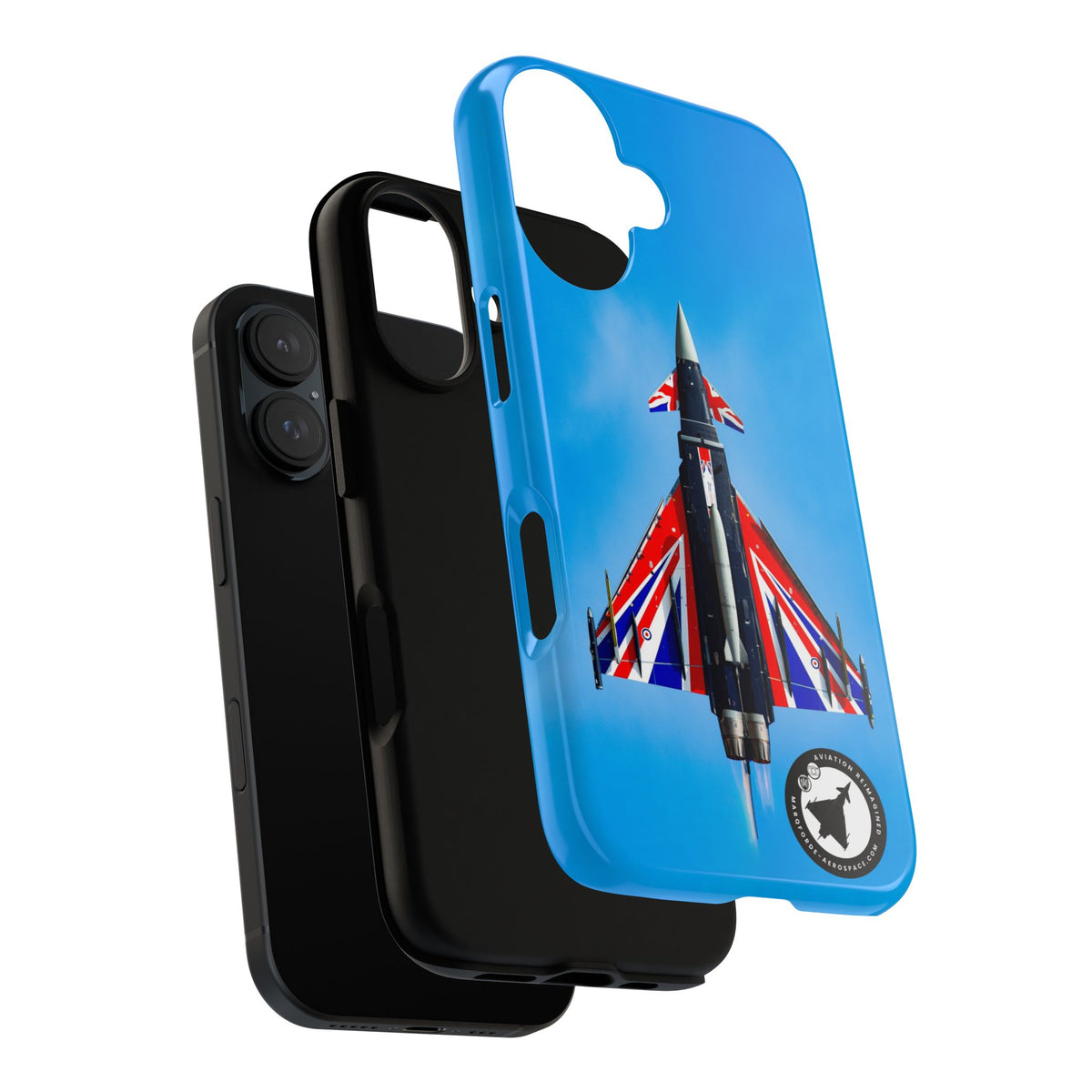 Union Flag Typhoon Blackjack climbing, seen from below aviation photo iPhone tough phone case – view 39