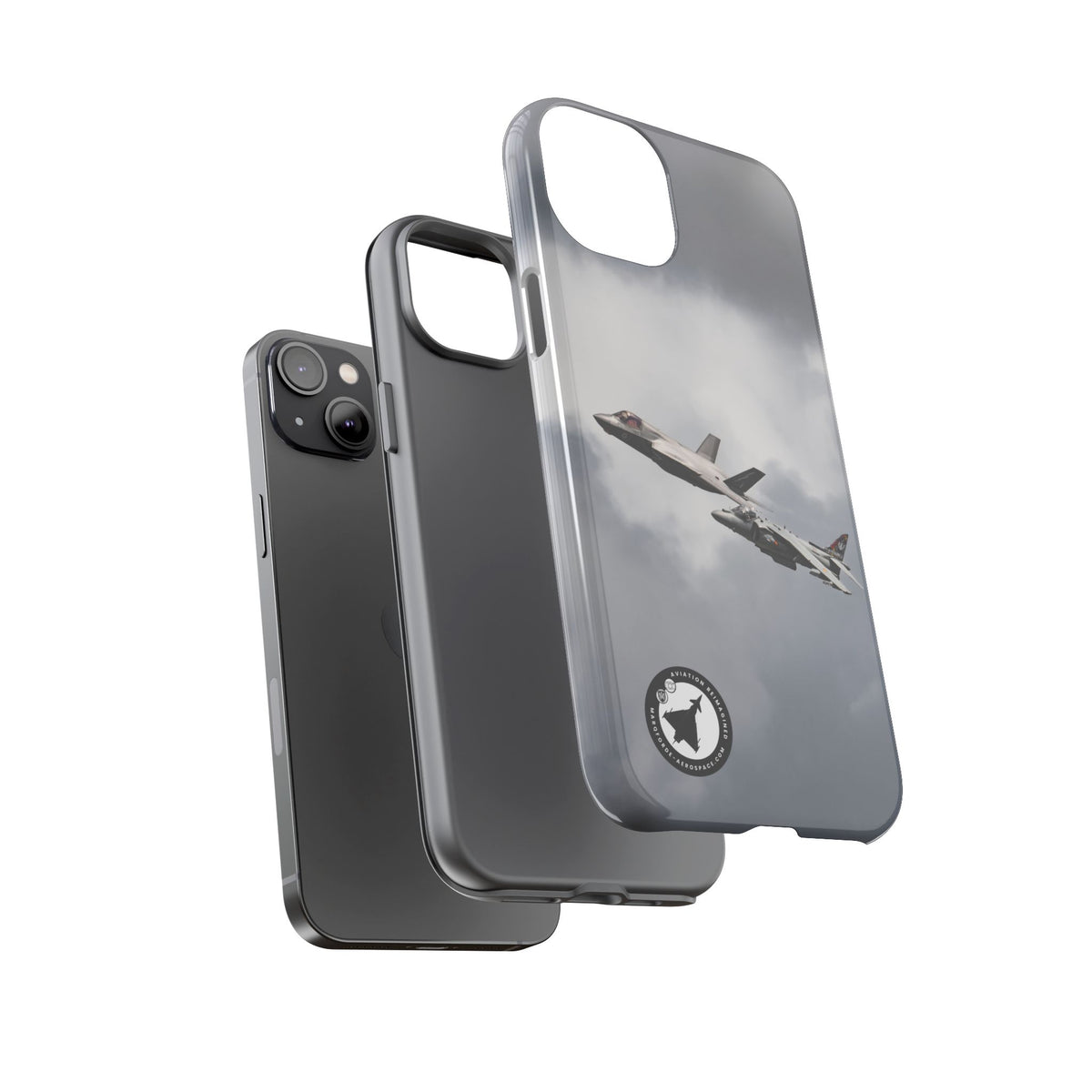 RAF F-35B and Spanish Navy Harrier in formation aviation photo iPhone tough phone case – view 23