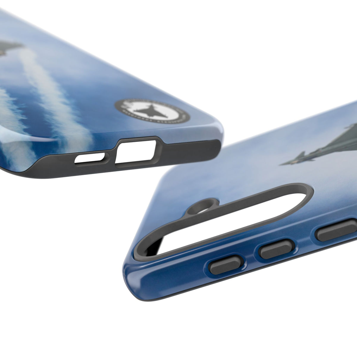 Italian Eurofighter climbing with twin white trails aviation photo Samsung Galaxy tough phone case – view 51