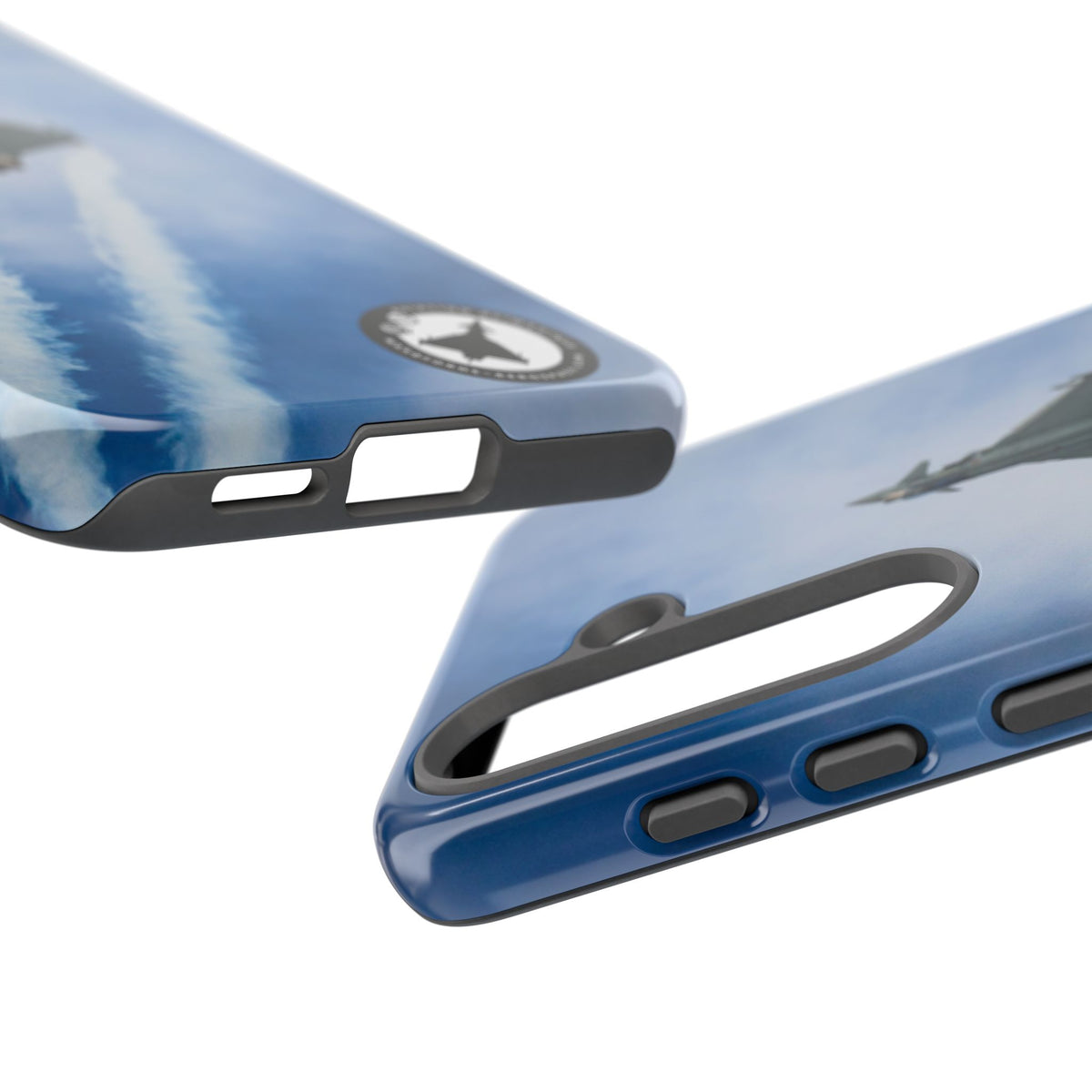 Italian Eurofighter climbing with twin white trails aviation photo Samsung Galaxy tough phone case – view 22