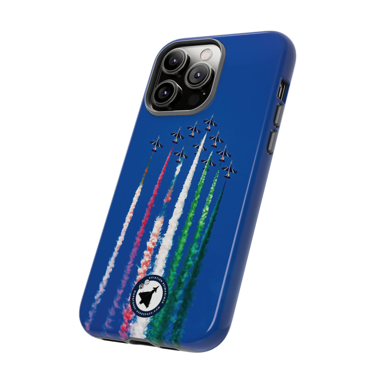 Frecce Tricolori formation trailing tricolour smoke aviation photo iPhone tough phone case – view 36