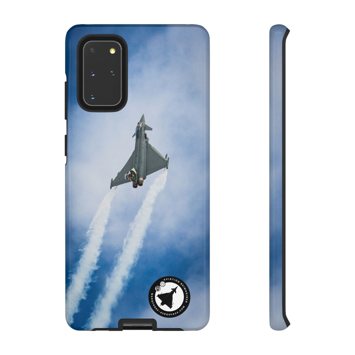 Italian Eurofighter climbing with twin white trails aviation photo Samsung Galaxy tough phone case – view 4
