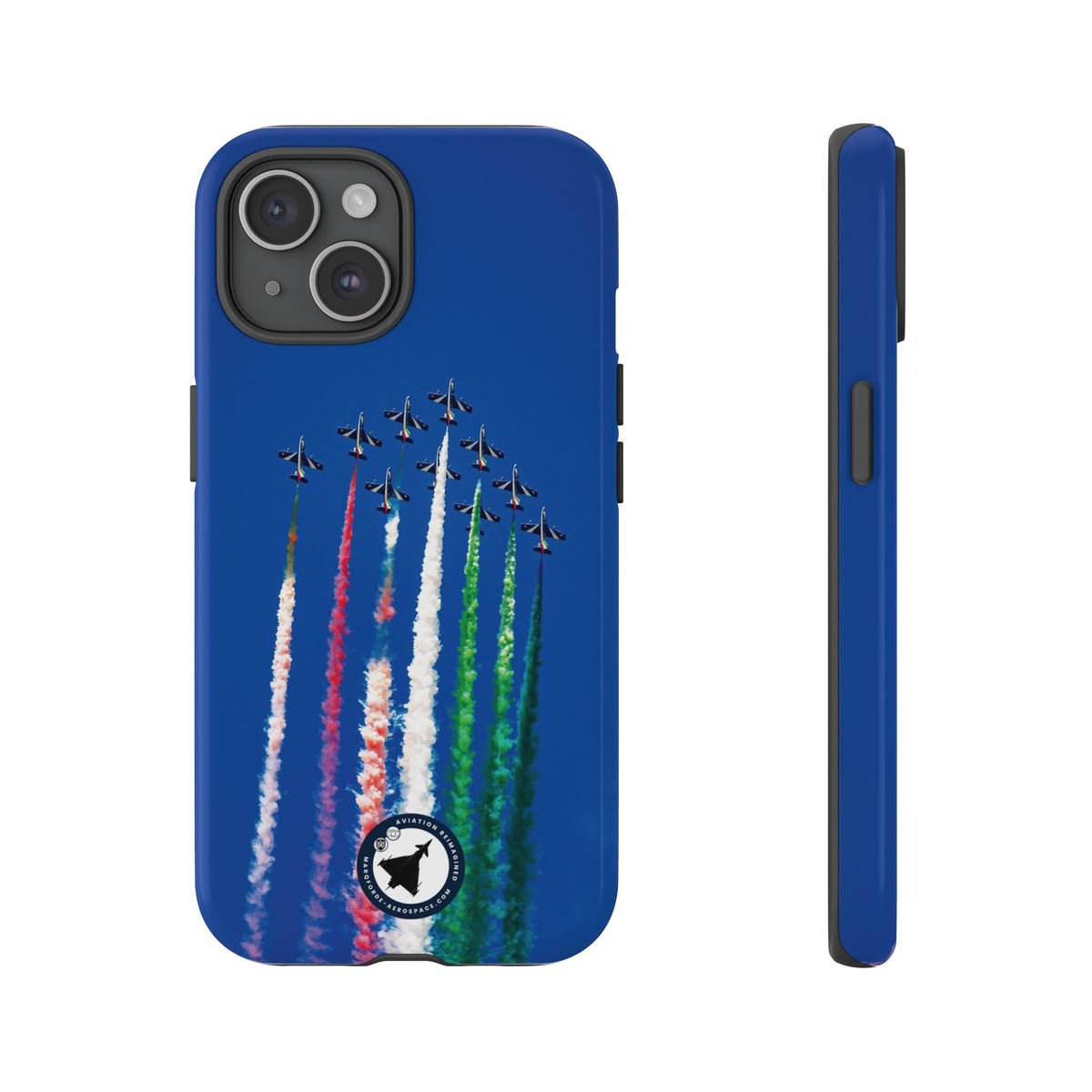 Frecce Tricolori formation trailing tricolour smoke aviation photo iPhone tough phone case – view 25