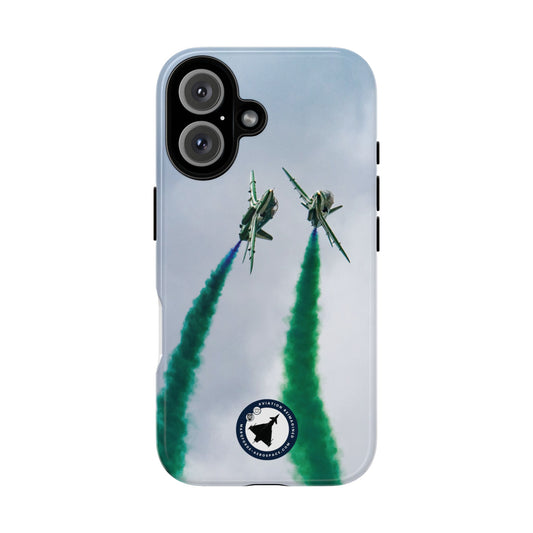 Close-Up of Saudi Hawks iPhone Case – Sleek Aviation Design