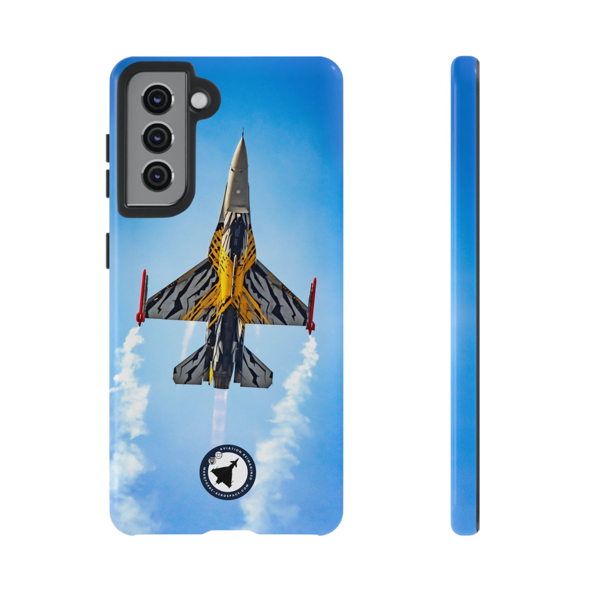 Belgian tiger-striped F-16 climbing vertically aviation photo Samsung Galaxy tough phone case – view 5